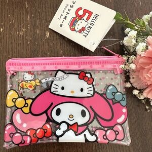 New Limited Edition 50th Anniversary Hello Kitty Melody Sanrio Zipper Bag Pouch